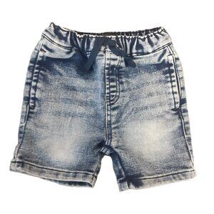 7 For All Mankind Baby Shorts 12M Pullon Elastic Waist Pockets Logo so cute!